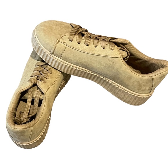 ‼️$7‼️H2K Hannah Suede Platform Sneakers Tan NWB - Picture 6 of 9